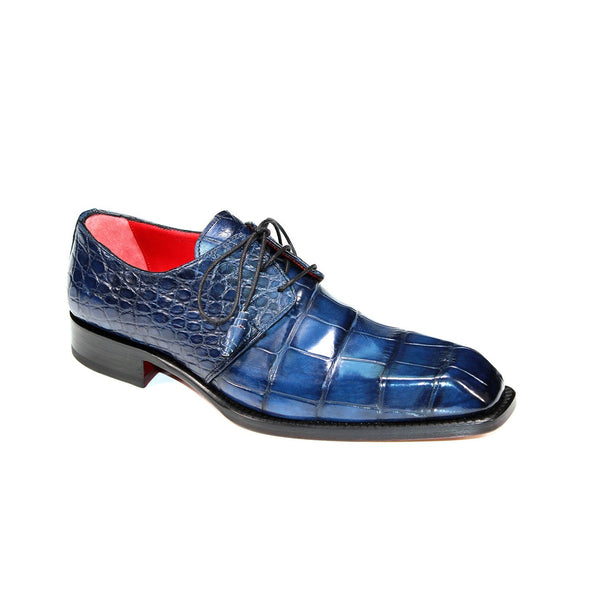 Fennix Alexander Men's Shoes Blue Alligator Exotic Oxfords (FX1121)-AmbrogioShoes