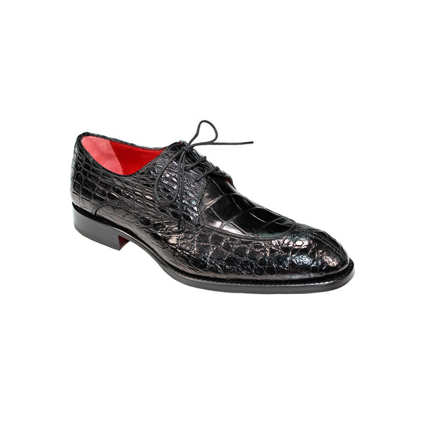 Fennix Benjamin Men's Shoes Black Alligator Exotic Oxfords (FX1134)-AmbrogioShoes