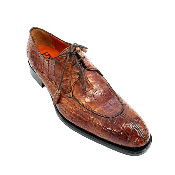 Fennix Benjamin Men's Shoes Gold Alligator Exotic Oxfords (FX1136)-AmbrogioShoes