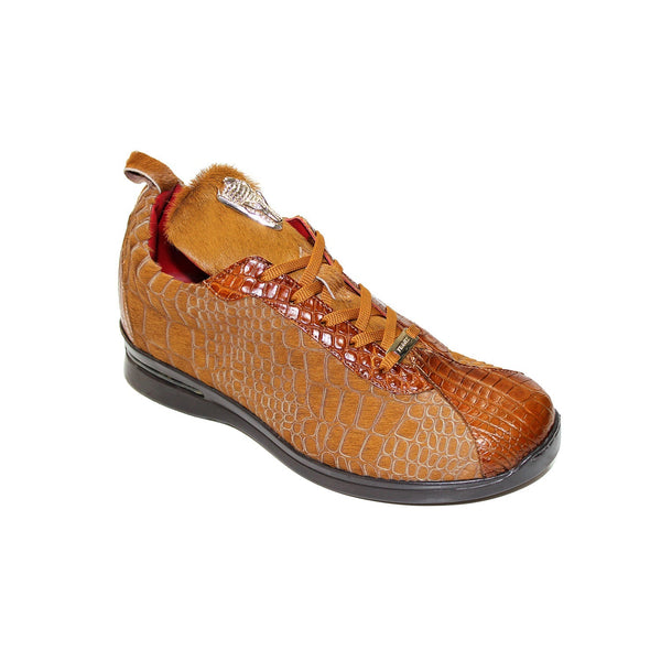 Fennix Bentley Men's Shoes Cognac Alligator/Pony Exotic Sneakers (FX1123)-AmbrogioShoes