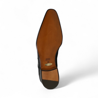 Fennix Designer Shoes Men's Exotic Hornback Crocodile/Ostrich Black Oxfords (FXS103)-AmbrogioShoes