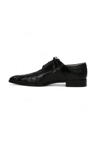 Fennix Designer Shoes Men's Hornback Crocodile/Ostrich Black Oxfords (FXS103)-AmbrogioShoes
