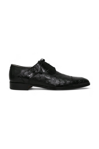 Fennix Designer Shoes Men's Hornback Crocodile/Ostrich Black Oxfords (FXS103)-AmbrogioShoes