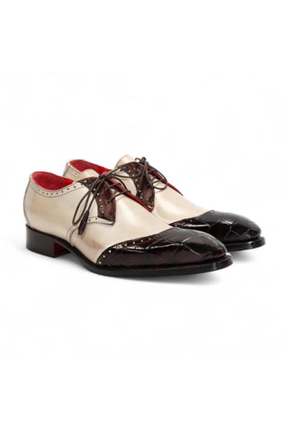 Fennix Jax Crocodile & Leather Derby-AmbrogioShoes