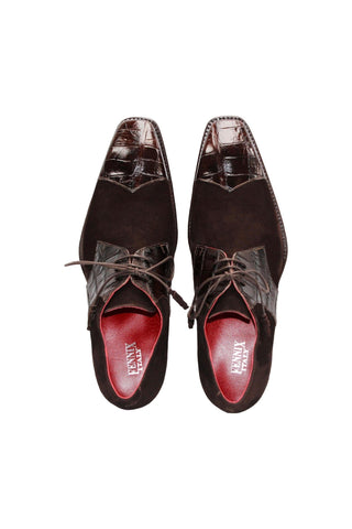 Fennix Landon Alligator & Suede Derby (FX1032)-AmbrogioShoes
