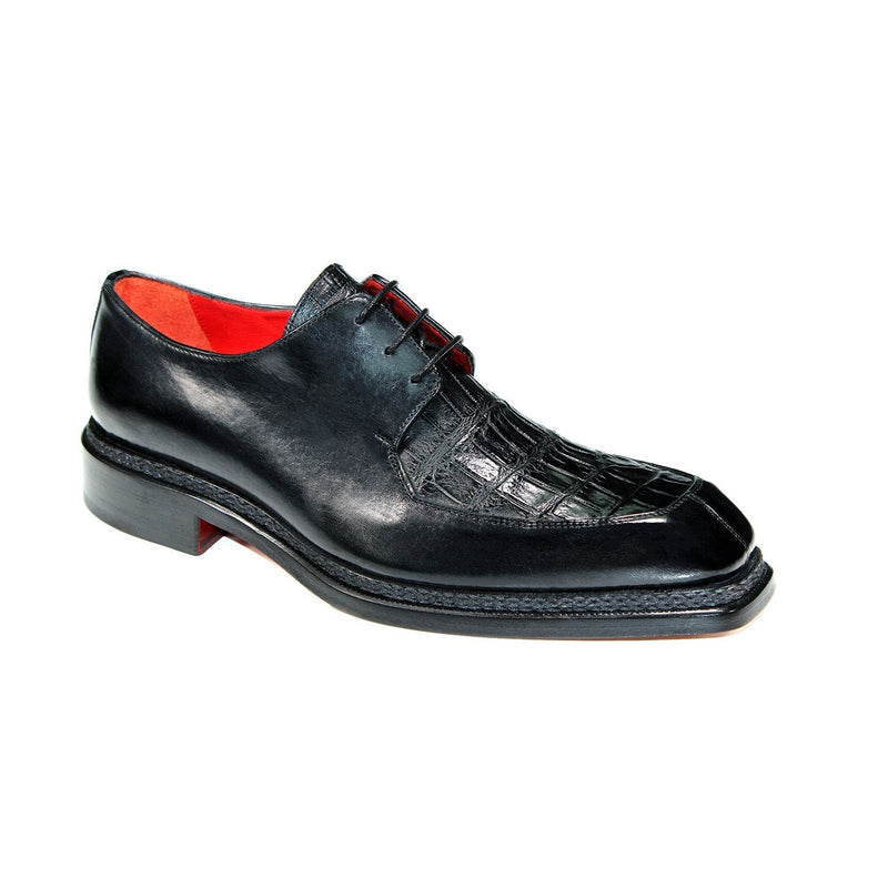 Fennix Marcus Men's Shoes Black Alligator/Calf Leather Exotic Oxfords (FX1129)-AmbrogioShoes