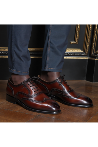 Franceschetti 7297004 Calf-Skin Leather Wingtip Oxfords (FCCT1089)-AmbrogioShoes