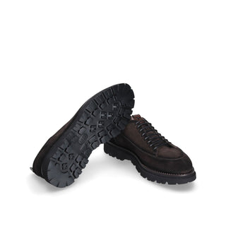 Franceschetti Berna 0128037 Men's Luxury Italian Shoes Suede Leather Derby Sneakers (FCCT1086)-AmbrogioShoes