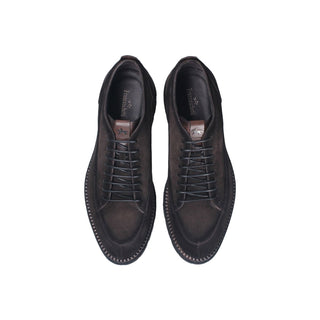 Franceschetti Berna 0128037 Men's Luxury Italian Shoes Suede Leather Derby Sneakers (FCCT1086)-AmbrogioShoes