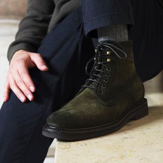 Franceschetti Colin Men's Luxury Italian Shoes Suede Leather Derby Boot (FCCT1098)-AmbrogioShoes