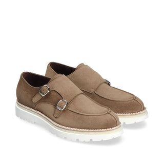 Franceschetti Dallas Men's Luxury Italian Shoes Suede Double Monk-Strap (FCCT1112)-AmbrogioShoes