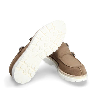 Franceschetti Dallas Men's Luxury Italian Shoes Suede Double Monk-Strap (FCCT1112)-AmbrogioShoes