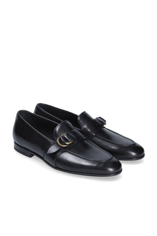 Franceschetti Sasha Black Leather Slip-On Loafers (FCCT1007)