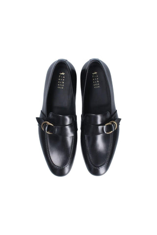 Franceschetti Sasha Black Leather Slip-On Loafers (FCCT1007)
