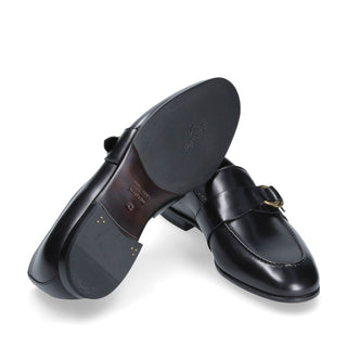 Franceschetti Sasha Men's Luxury Italian Shoes Black Calf-Skin Leather Slip-On Loafers (FCCT1007)-AmbrogioShoes