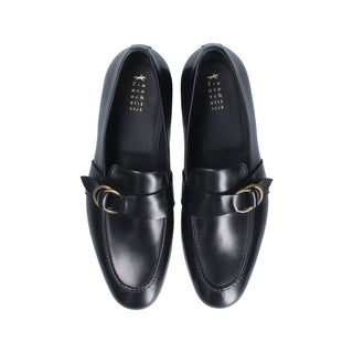 Franceschetti Sasha Men's Luxury Italian Shoes Black Calf-Skin Leather Slip-On Loafers (FCCT1007)-AmbrogioShoes