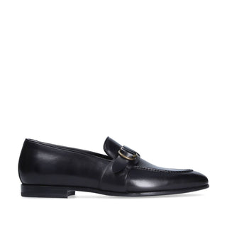 Franceschetti Sasha Men's Luxury Italian Shoes Black Calf-Skin Leather Slip-On Loafers (FCCT1007)-AmbrogioShoes