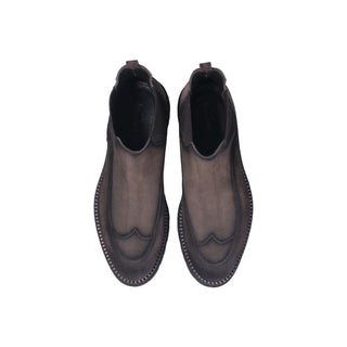 Franceschetti Thun 0128038 Men's Luxury Italian Shoes Suede Leather Chelsea Boots (FCCT1085)-AmbrogioShoes