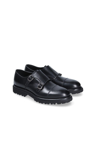 Franceschetti Zurigo Leather Double Buckle Monk-Straps Loafers (FCCT1082)