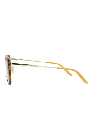 Gucci  Havana With Green Mother Of Pearl +  Bordeaux Web/Endura Gold Eyeglasses