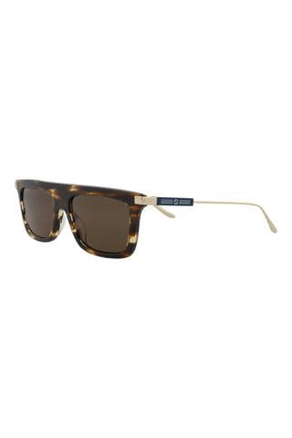 Gucci  Striped Dark Havana Sunglasses