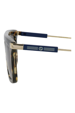 Gucci  Striped Dark Havana Sunglasses