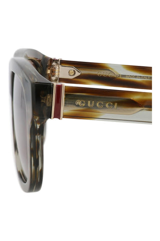 Gucci  Striated Green Havana Sunglasses