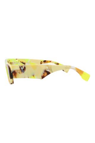 Gucci  YELLOW + BROWN HAVANA Sunglasses