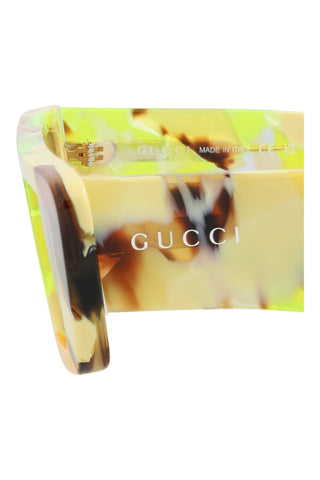 Gucci  YELLOW + BROWN HAVANA Sunglasses