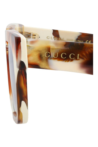 Gucci  BROWN + IVORY HAVANA Sunglasses