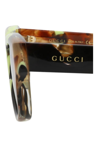 Gucci  GREEN SPOTTED DARK HAVANA Sunglasses