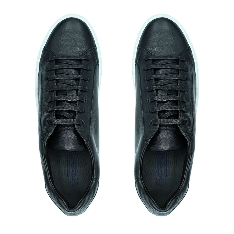 Giovacchini Ricardo Men's Shoes Black Nappa Leather Casual Sneakers (GVCN1004)-AmbrogioShoes