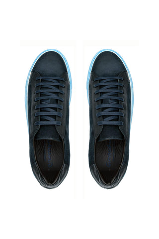 Giovacchini Rino Antique Blue Suede / Calf-Skin Leather Casual Sneakers (GVCN1000)-AmbrogioShoes