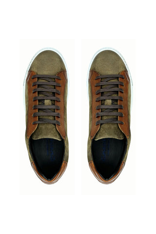 Giovacchini Rino Antique Cognac Suede / Calf-Skin Leather Casual Sneakers (GVCN1001)-AmbrogioShoes