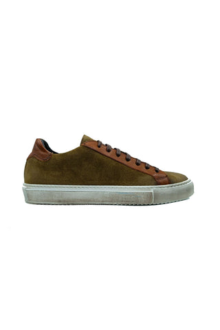 Giovacchini Rino Antique Cognac Suede / Calf-Skin Leather Casual Sneakers (GVCN1001)-AmbrogioShoes