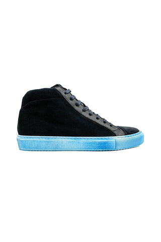 Giovacchini Ruben Antique Blue Suede / Calf-Skin Leather High-Top Sneakers (GVCN1003)-AmbrogioShoes