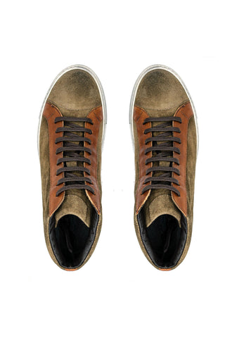 Giovacchini Ruben Antique Cognac Suede / Calf-Skin Leather High-Top Sneakers (GVCN1002)-AmbrogioShoes