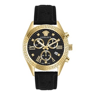 Greca Chrono Leather Watch-AmbrogioShoes