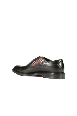 Gucci 547592 0GQ30 1078 Black Leather Cap-Toe Oxfords (GGM1719)-AmbrogioShoes