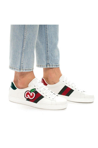 Gucci 611376 Ace White GG Apple Leather Sneakers (GGM1717)