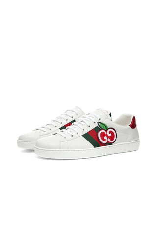 Gucci 611376 Ace White GG Apple Leather Sneakers (GGM1717)-AmbrogioShoes