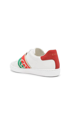 Gucci 643488 Ace White, Red & Green Leather Web Casual Sneakers (GGM1725)-AmbrogioShoes