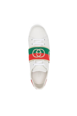 Gucci 643488 Ace White, Red & Green Leather Web Casual Sneakers (GGM1725)-AmbrogioShoes