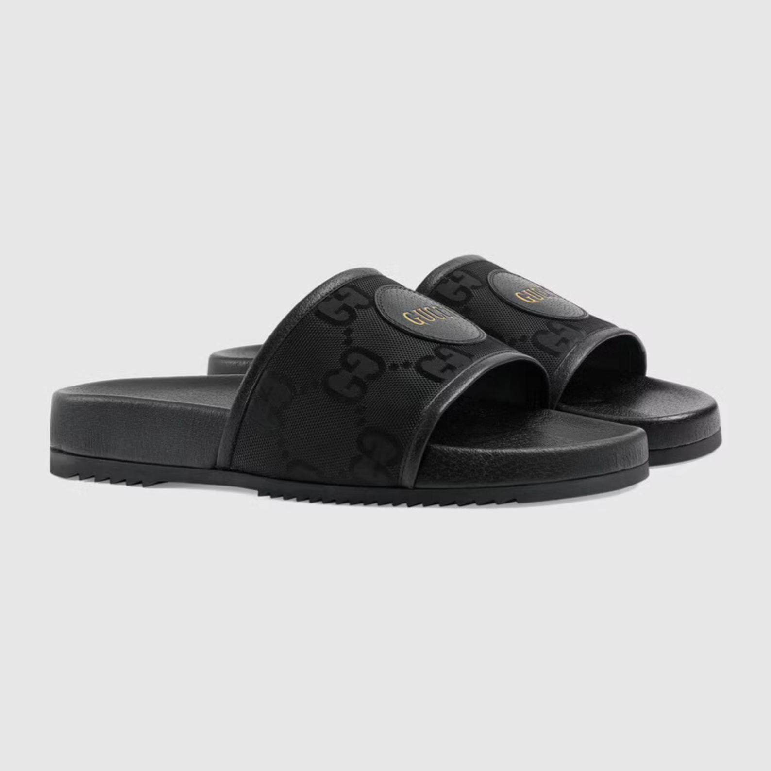 Black gucci slides sales