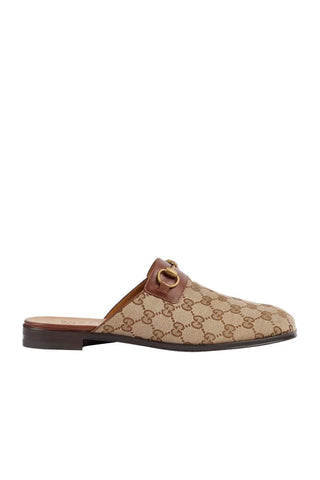 Gucci 719749 FAA0U 9768 Beige & Ebony Fabric / Calf-Skin Leather GG Jarkata Sandals (GGM1744)-AmbrogioShoes