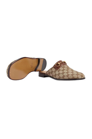 Gucci 719749 FAA0U 9768 Beige & Ebony Fabric / Leather GG Jarkata Sandals (GGM1744)-AmbrogioShoes