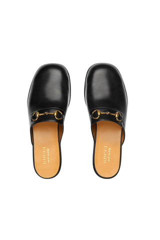 Gucci 723654 1W600 1000 Black Calf-Skin Leather GG Jarkata Mule(GGM1743)-AmbrogioShoes