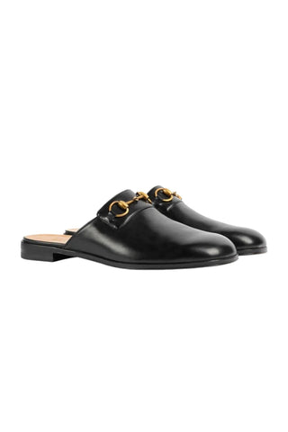 Gucci 723654 1W600 1000 Black Leather GG Jarkata Mule(GGM1743)-AmbrogioShoes