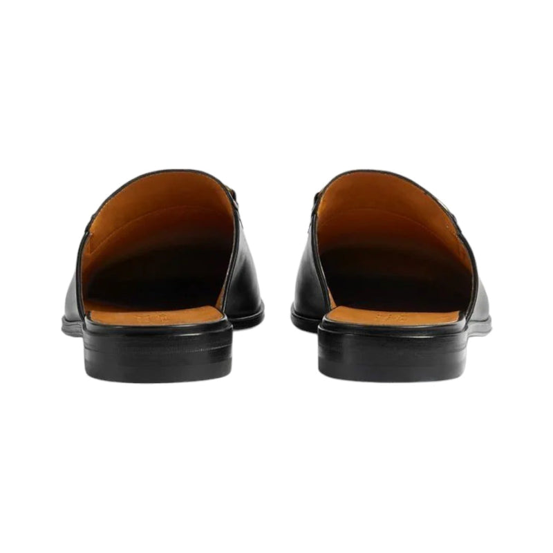 Gucci 723654 1W600 1000 Men's Shoes Black Calf-Skin Leather GG Jarkata Sandals (GGM1743)-AmbrogioShoes