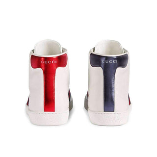 Gucci Bee Ace High-Top Sneakers White Leather Men's Trainers 501803 DOPE0 (GGM1702)-AmbrogioShoes